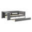 Lit plateforme tapissier avec tablettes de rangement, bureau, station de charge et lit gigogne-12812834