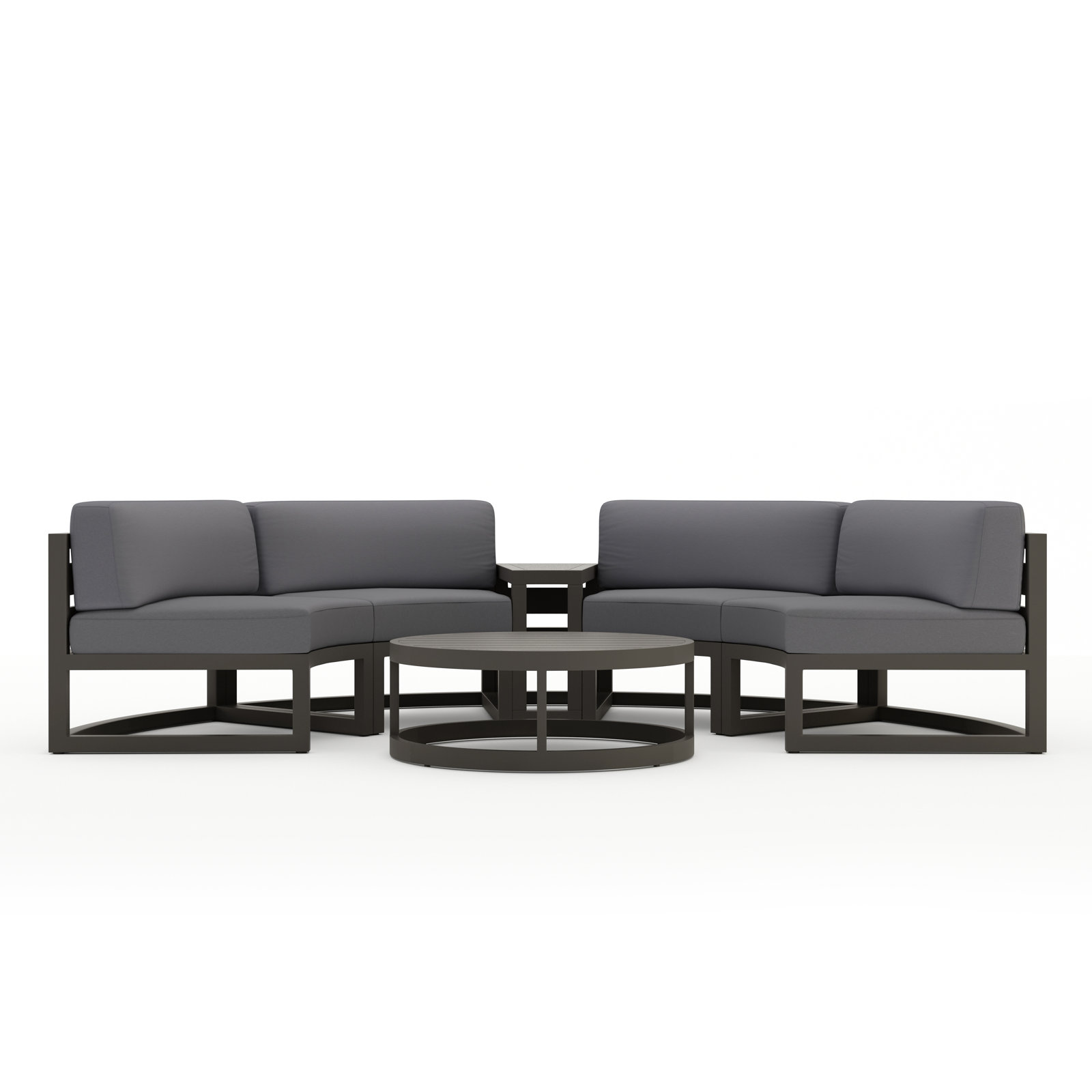 Bergeron 4 - Person Patio Conversation Set with Cushions, Canvas Charcoal Sunbrella® Canvas, Slate