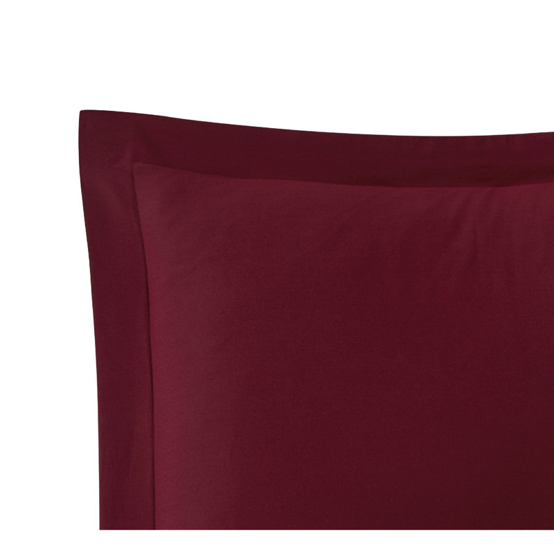Jededian 100% Cotton Percale Duvet Cover Set, King Duvet Cover + 2 Shams, Burgundy