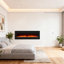 Insertion de foyer électrique 42 "/ 50" / 60 "/ 72" avec décor en cristal, foyer mural pour salon, minuterie, protection contre la surchauffe, télécommande, noir