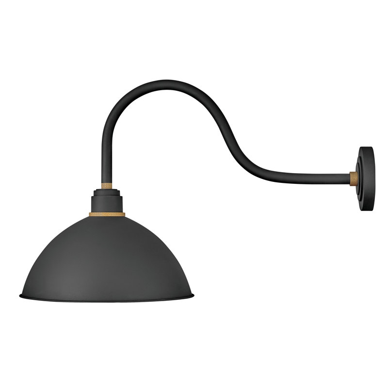 Foundry Wall Mount Outdoor Barn Light, 17" H x 12" W x 24" D, Black