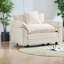 Fauteuils d'appoint modernes, fauteuil surdimensionné en chenille beige, structure en bois pour la maison