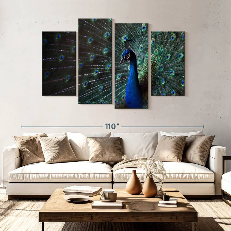 Brampt Glorious Blue Peacock, 54" H x 84" W