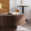 Table basse ronde en bois de 30,51 pouces pour table de salon noyer convenant à la chambre à coucher, au salon et au bureau