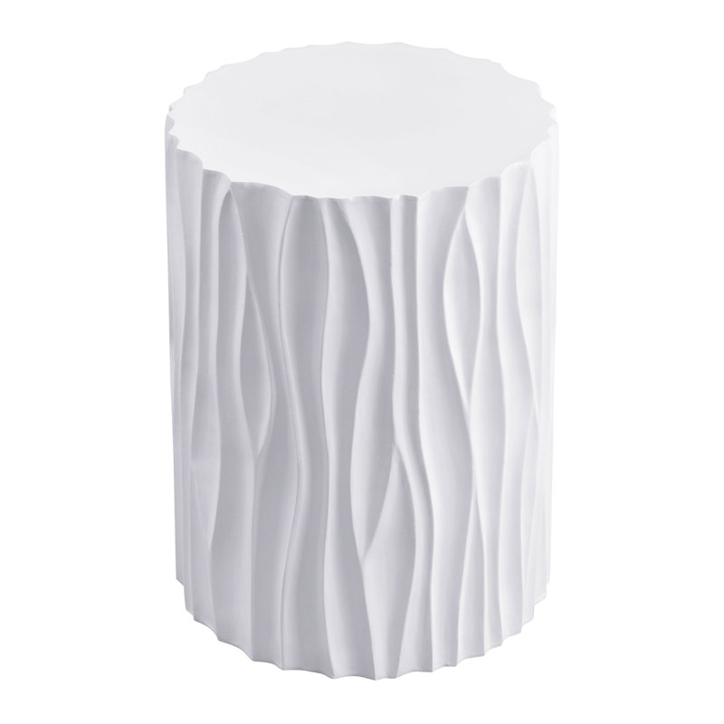 Modern Outdoor Coffee Table with Wavy Fluted Design