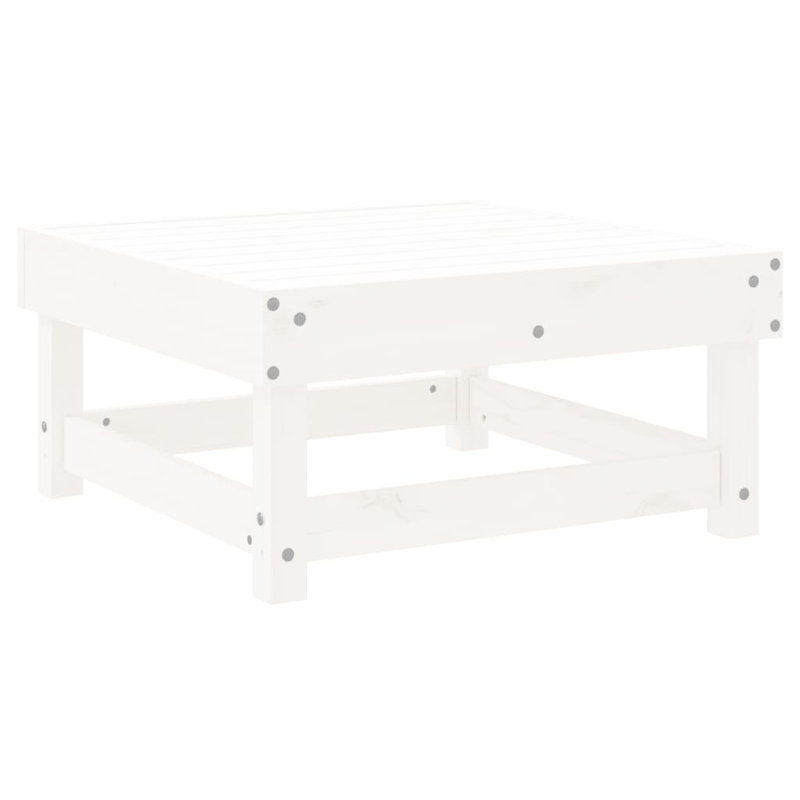Ophelia & Co. Patio Footstool Solid Wood Pine, White