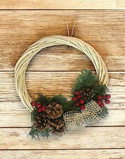 30cm Faux Garland, Green/Yellow