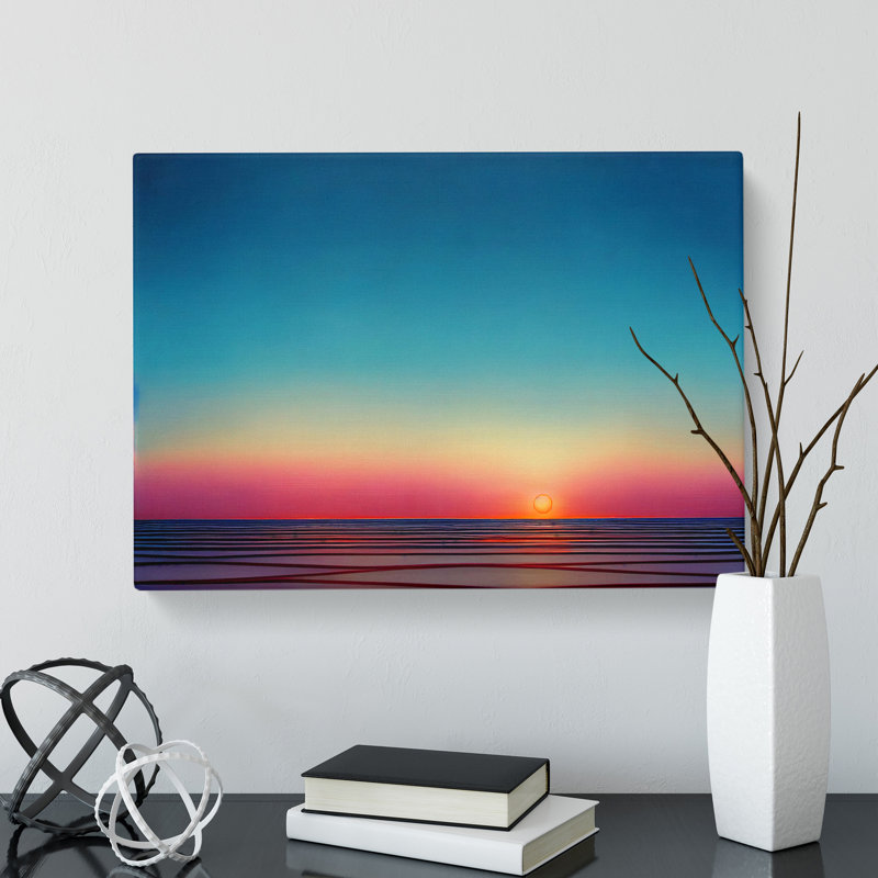 Delightful Seascape At Sunset - Wrapped Canvas, 35cm H x 50cm W x 3cm D