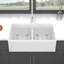 Station de travail blanche Farmhouse Sink - Évier de cuisine de ferme en céramique blanche à cuve de 33 pouces