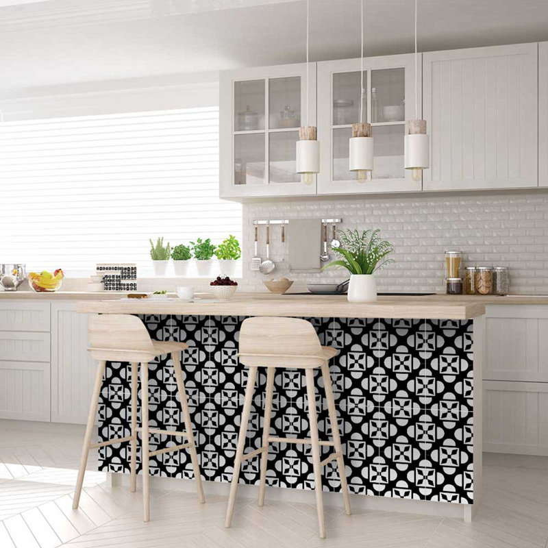 12'' W x 12'' L Vinyl Peel and Stick Mosaic Tile, Black B48