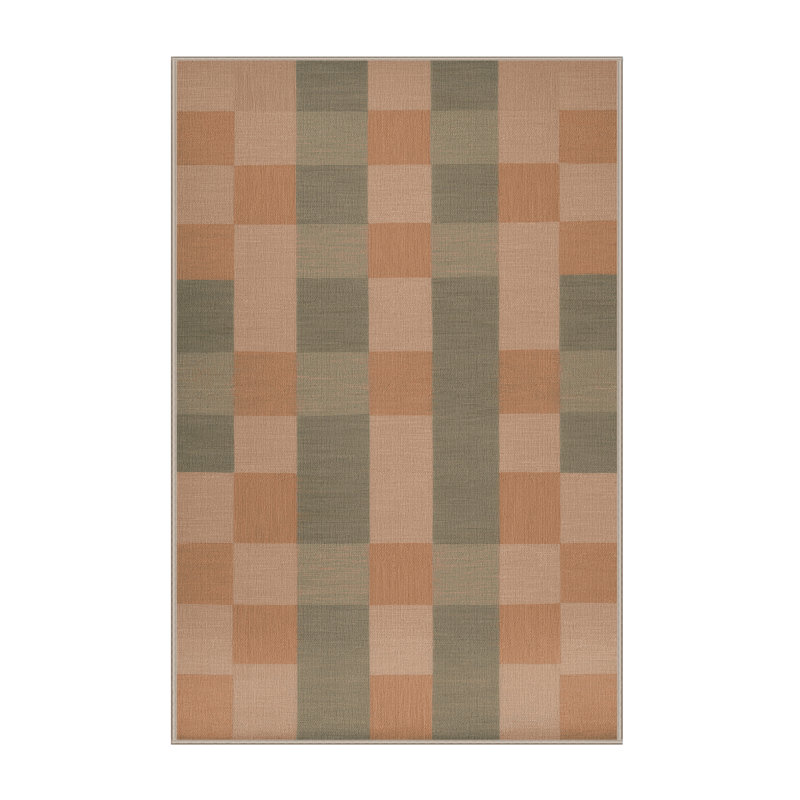 Tapis brun à carreaux lavable à la machine, Tapis de couloir 2 pi x 5 pi