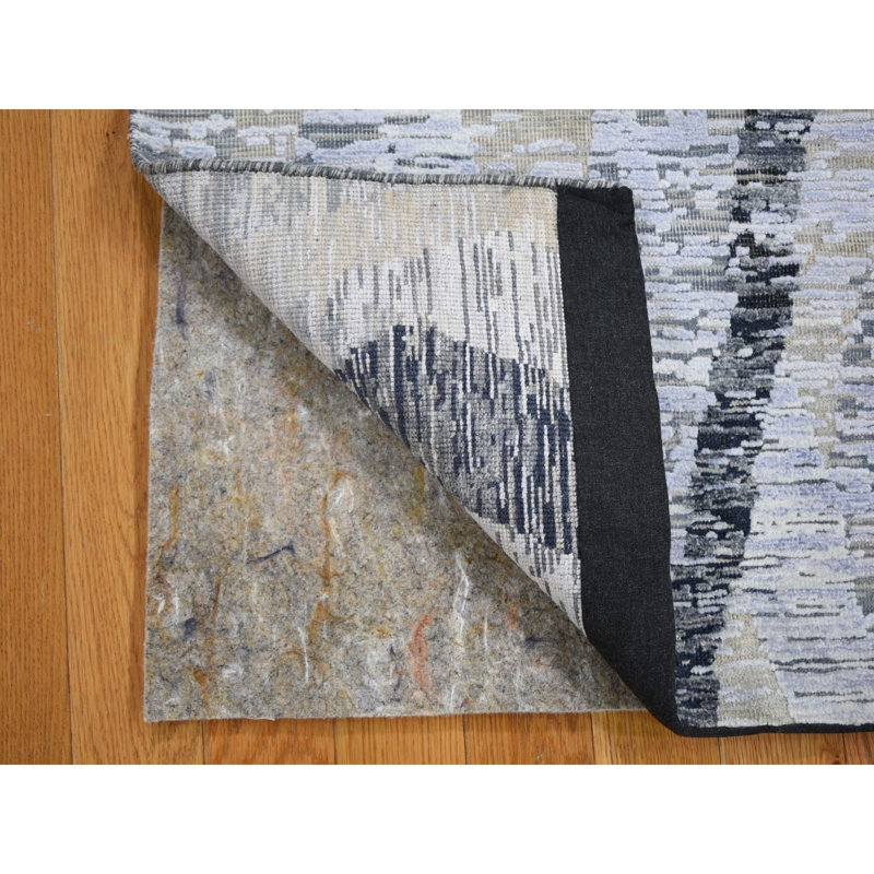 Gris noué à la main gris de conception unique 2 pi x 3 pi Tapis décoratif