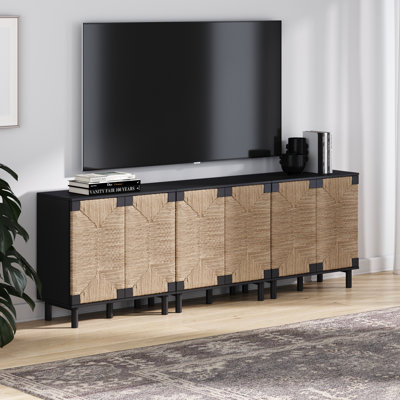 Debets Accent Cabinet Set with Adjustable Shelves and Solid Wood Base