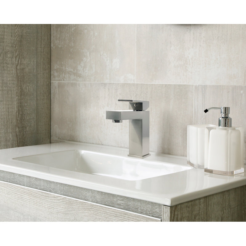 Robinet pour salle de bain à un trou avec ensemble de drain bain, Nickel brossé