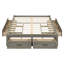Lit plateforme double avec 6 tiroirs de rangement, structure moderne à profil bas gris antique-1282436230-1282436231