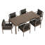 Ensemble repas d'extérieur en bois de teck 7 pièces Leopold-122575510-122575511