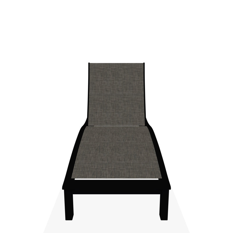 Chaise longue sans accoudoirs en aluminium Bazza Sling, Tempête, Noir