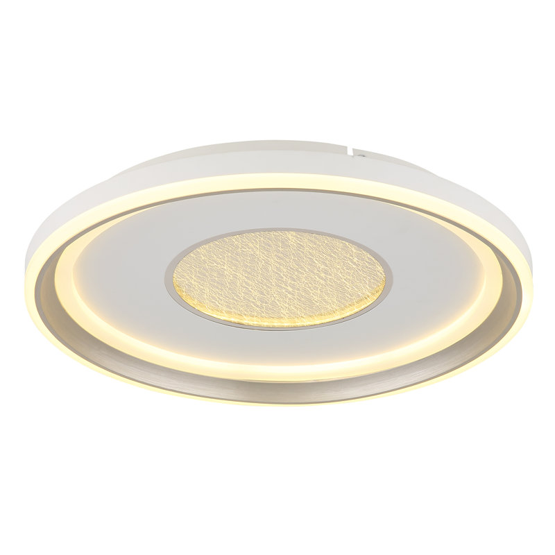Demileigh Plastic LED Flush Mount, 6cm H x 48cm W x 48cm D