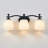 3-light Black Vanity Light with Opal Glass Shade