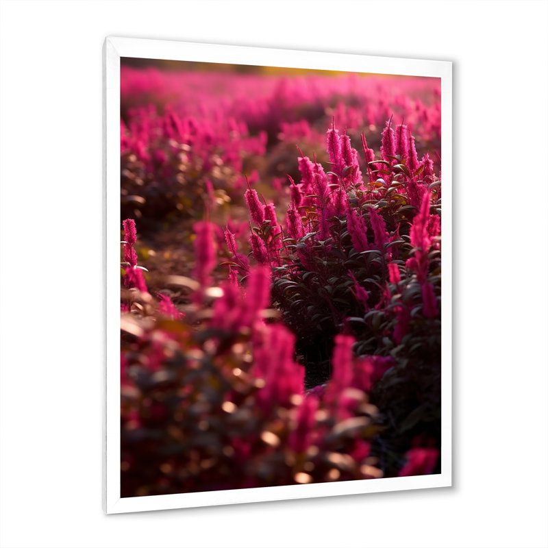Abstraction florale fuchsia IV, Cadre photo blanc, H 32 po x l 16 po x P 1 po