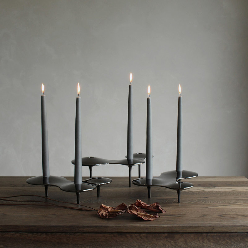 Cell Candle Holder, Rose Gold, Black Stainless Steel