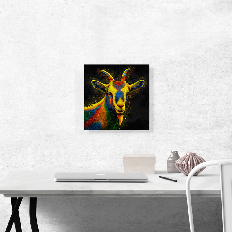 «Goat Farm Animal», reproduction d'art sur toile tendue, H 12 po x l 12 po x P 0,75 po