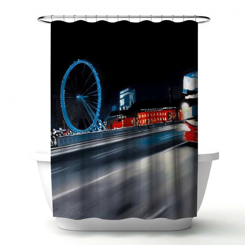 Shower Curtain CI283 – Polyester Shower Curtain, Dye Sublimation Print, 71" W × 74" L