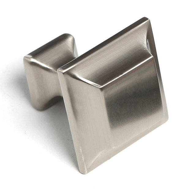 Millenium Square Knob, Satin Nickel, 1" H x 1" W x 1" D