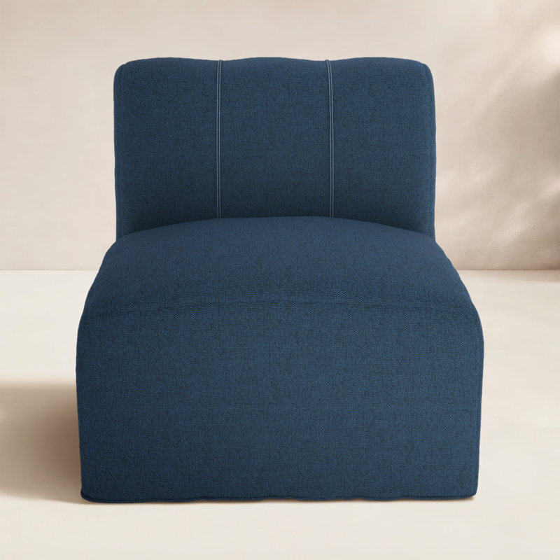 Eliana Outdoor Armless Lounge Chair with Sunbrella® Fabric, Spectrum Indigo Sunbrella®