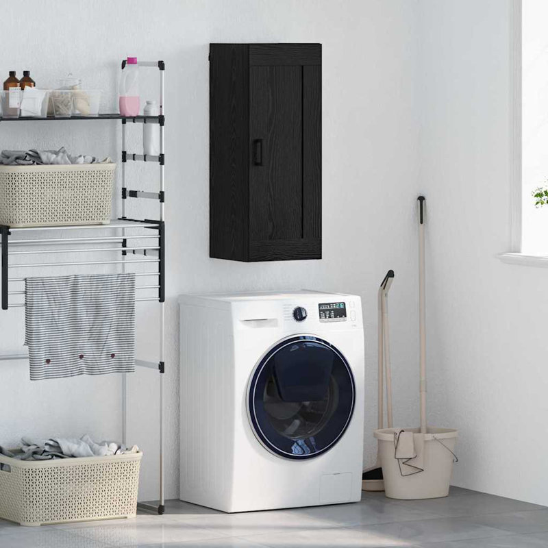  Wall Mounted Cabinet Artisan Oak 34.5 X 34 X 90 Cm, Black Oak