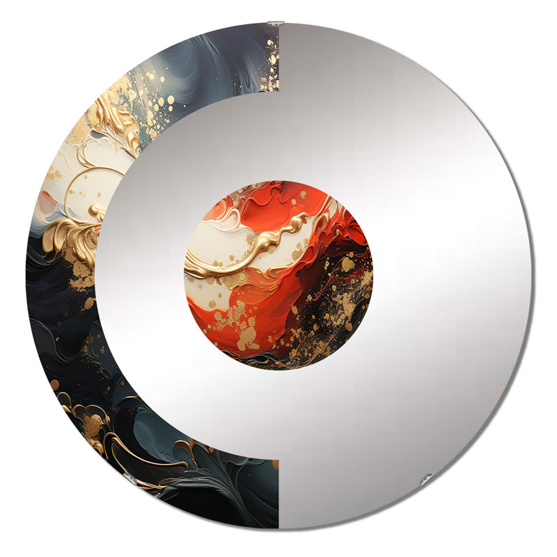 Adeyne - Miroir mural demi-cercle, 23,6 po x 23,6 po