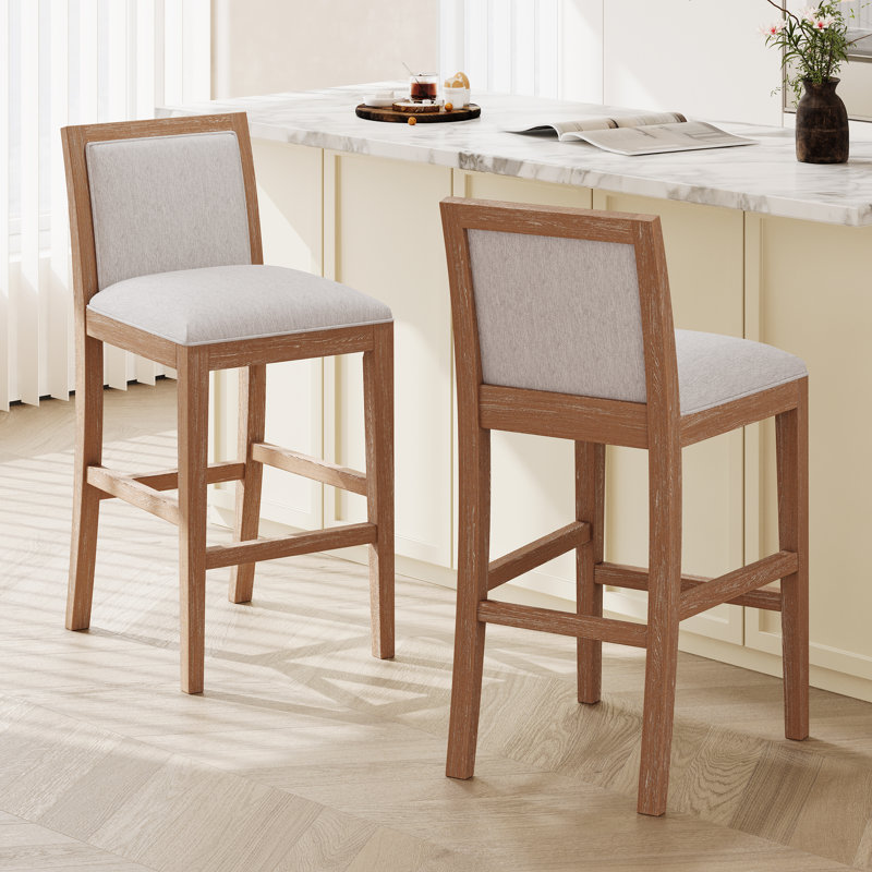 Tabourets de bar 30,5 po Laverock, Gris clair / Brun