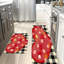 Tapis de cuisine Red Heart à carreaux, 2 pièces, pour la cuisine et le vestibule