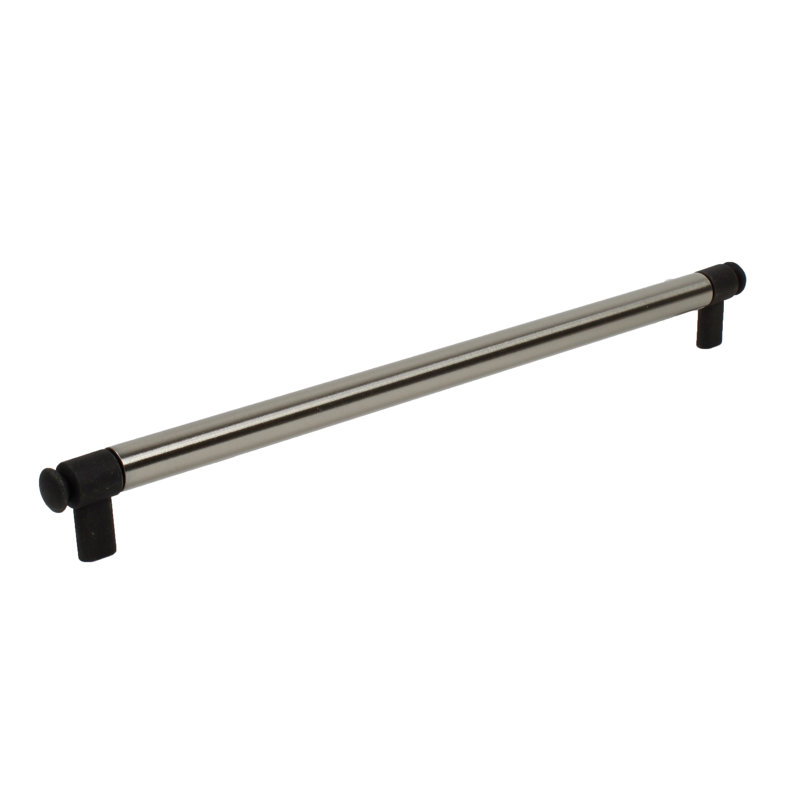 Poignée barre 12 5/8" au centre Flute, Noir / acier
