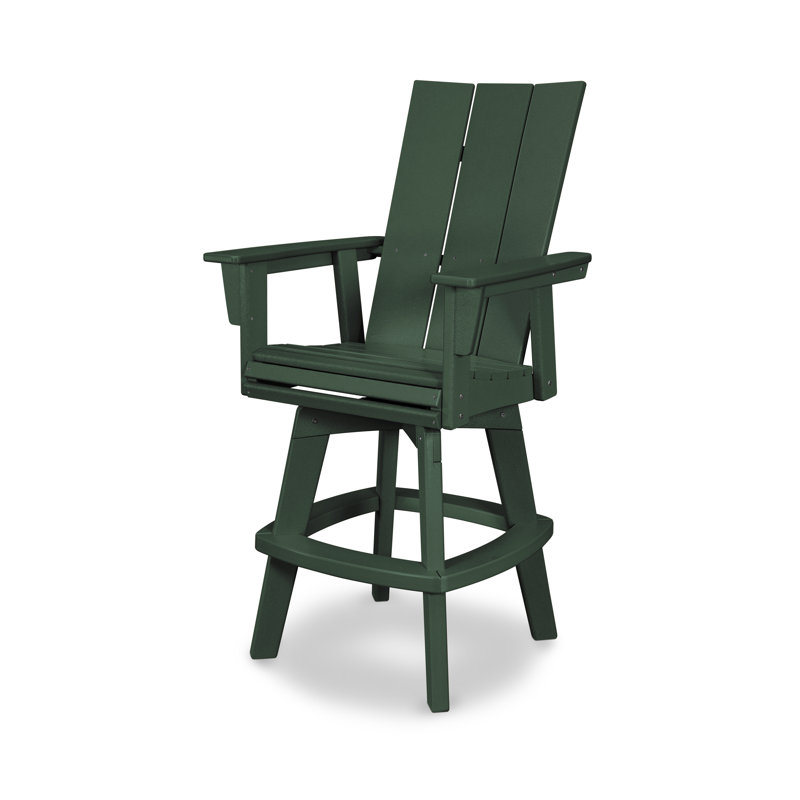 Chaise de bar pivotante Modern Curveback Adirondack, Vert