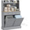 Armoire de cuisine de 68 pouces avec station de charge, 2 poubelles inclinées et support à micro-ondes HOMcom, avec porte vitrée et tablettes réglables, garde-manger indépendant, gris
