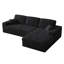 Siège en velours côtelé 114,5 pi avec fonction inclinable et siège réversible de 114,5 pi, configuration 2 en 1, configuration en forme de L, coussin confortable à trois cols, deux coussins décoratifs, éponge modulaire à rebond lent
