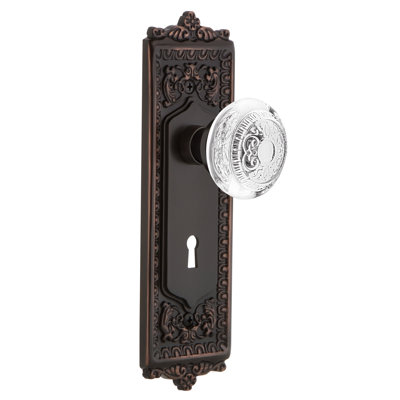 Egg & Dart Plate with Decorative Keyhole and Crystal Egg & Dart Knob