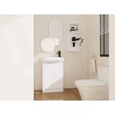 23" Freestanding Bathroom Vanity with Sink, Storage Rack, and Soft-Close Doors