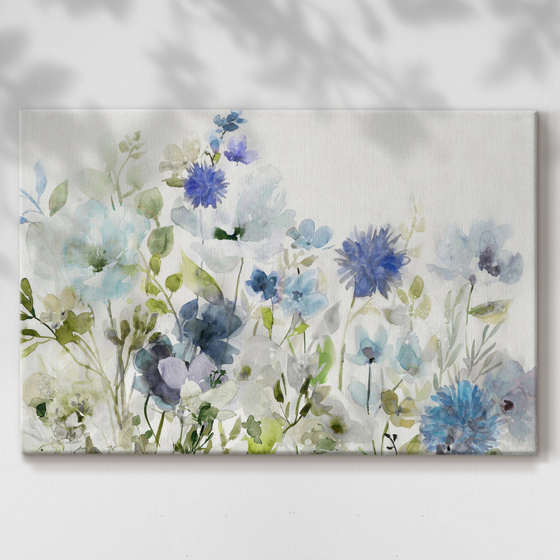 Fleurs sauvages en bleu - Cavas enveloppés de galerie, 32 x 48