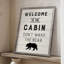 «Welcome to the Cabin», reproduction encadrée en bois massif-1318410749