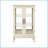 Curio Cabinet with Tempered Glass Doors, Mirrored Back &amp; Adjustable Shelves – Lighted | White | MDF+glass