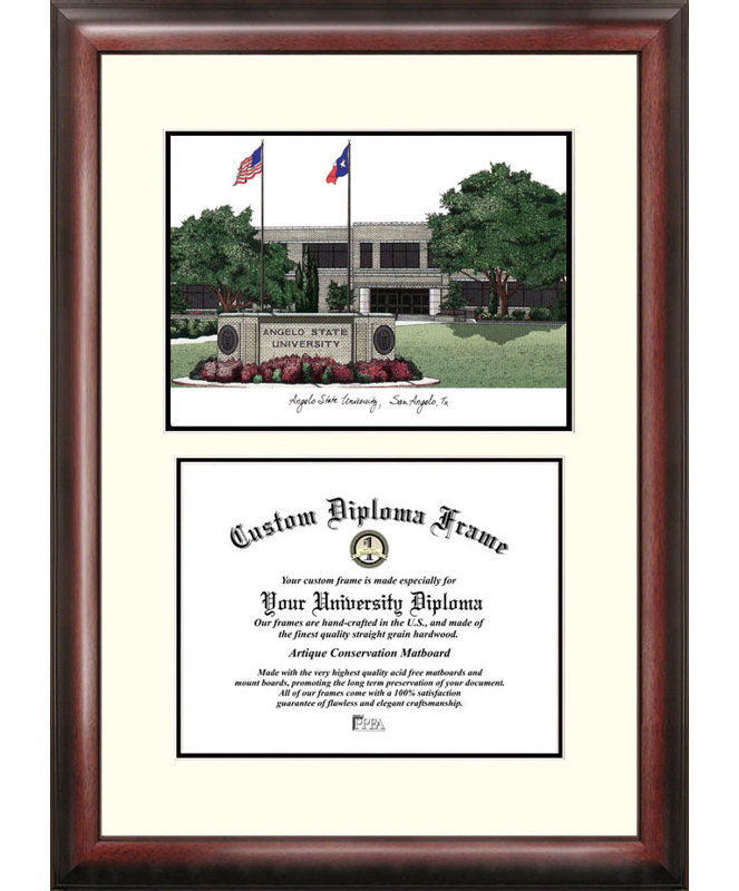 NCAA Angelo State Rams Scholar Lithograph Diploma Frame