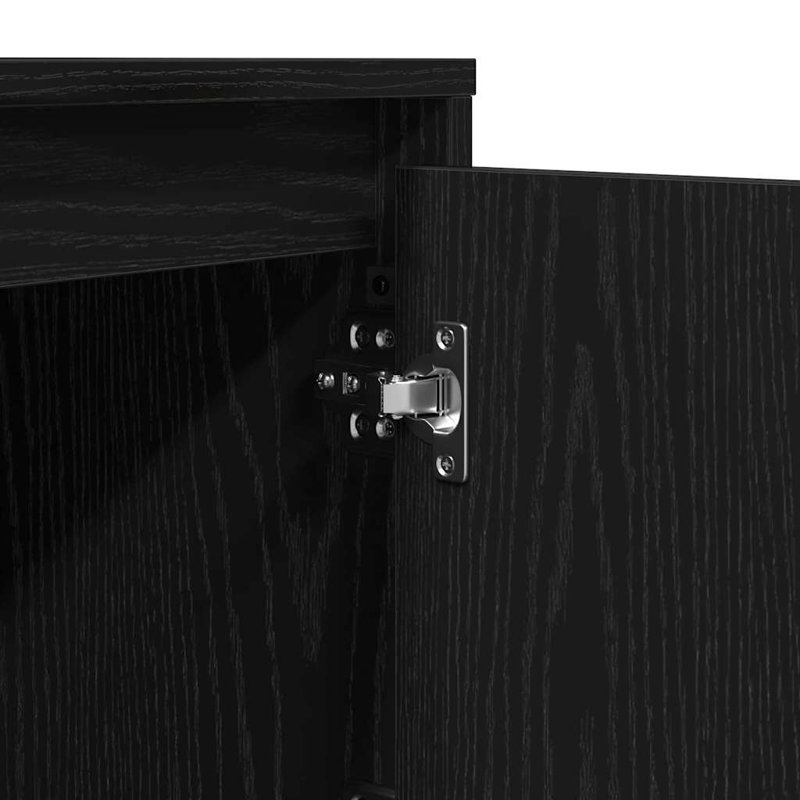 Bedside Cabinet With 2 Pcs 39 X 34.5 X 50 Cm, Black