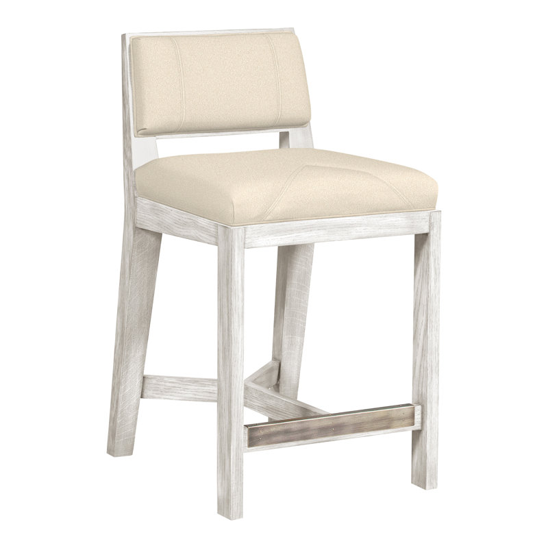Scoville By Thom Filicia Upholstered Counter Stool with Solid Wood Frame, Navajo, Kimoni naturel