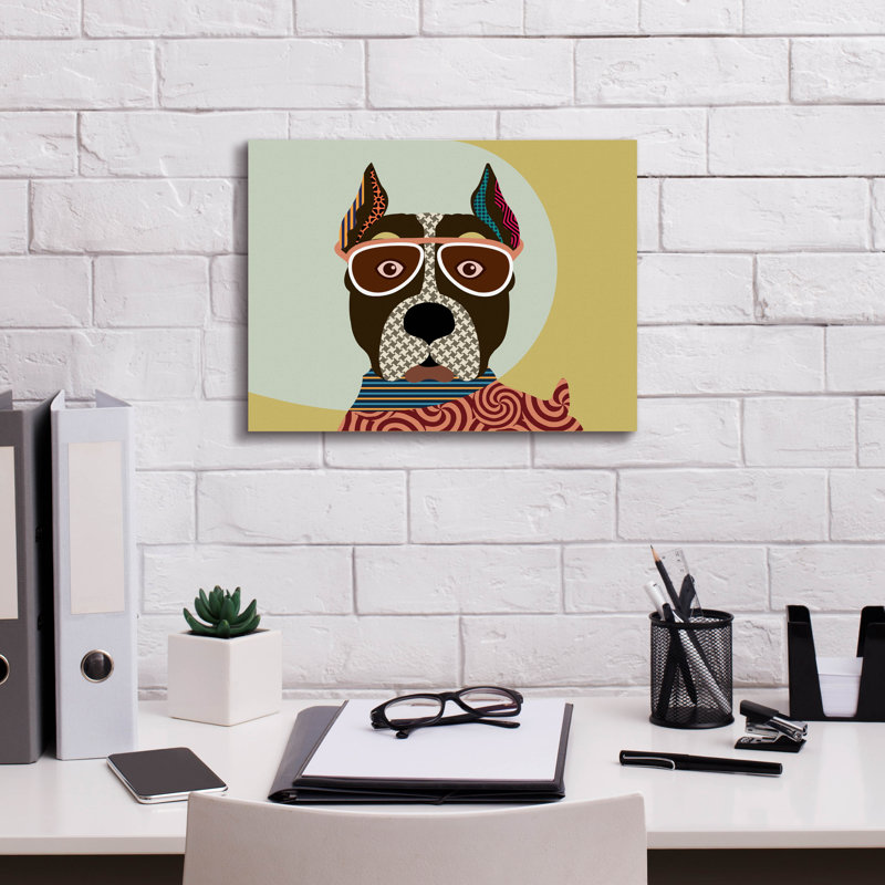 «American Staffordshire Terrier» par Lanre Adefioyue, H 12 po x l 16 po x P 0,75 po