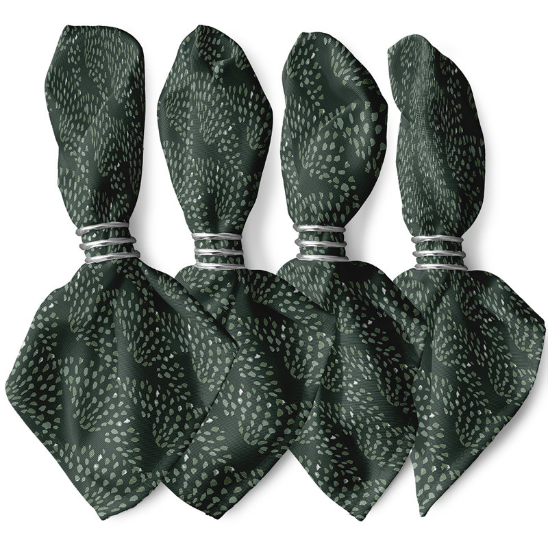 Johannesburg Polyester Geometric Square Napkin, Green