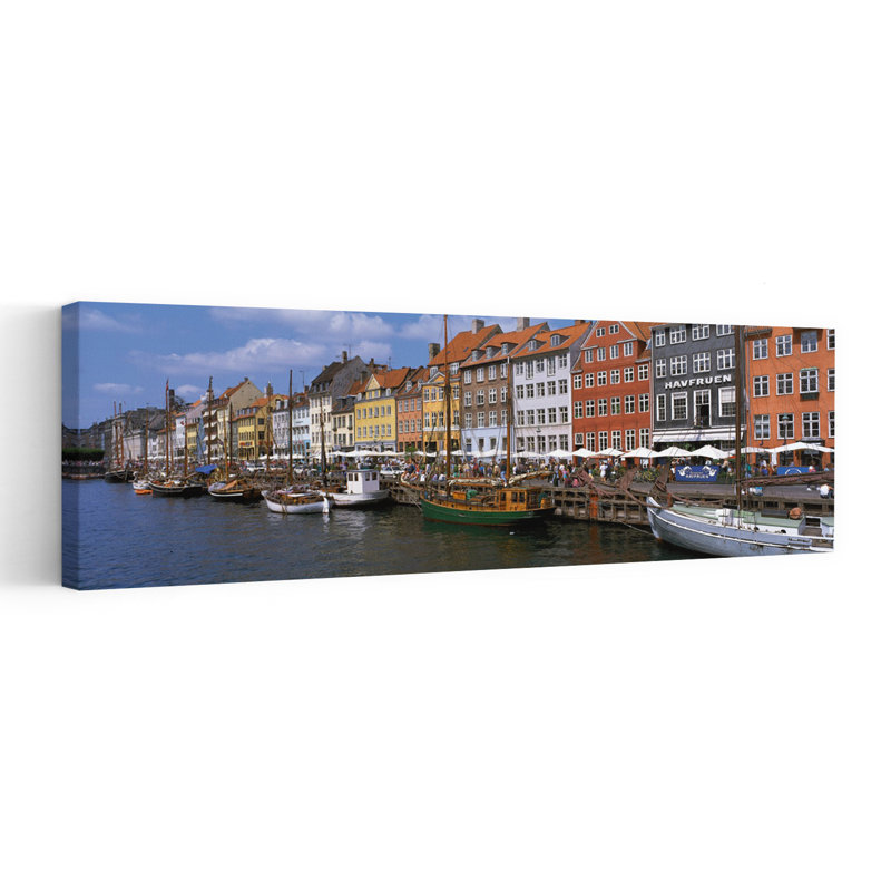 Art mural urbain urbain contemporain abstrait pacifique de Nyhavn, Danemark, H 16 po x l 48 po