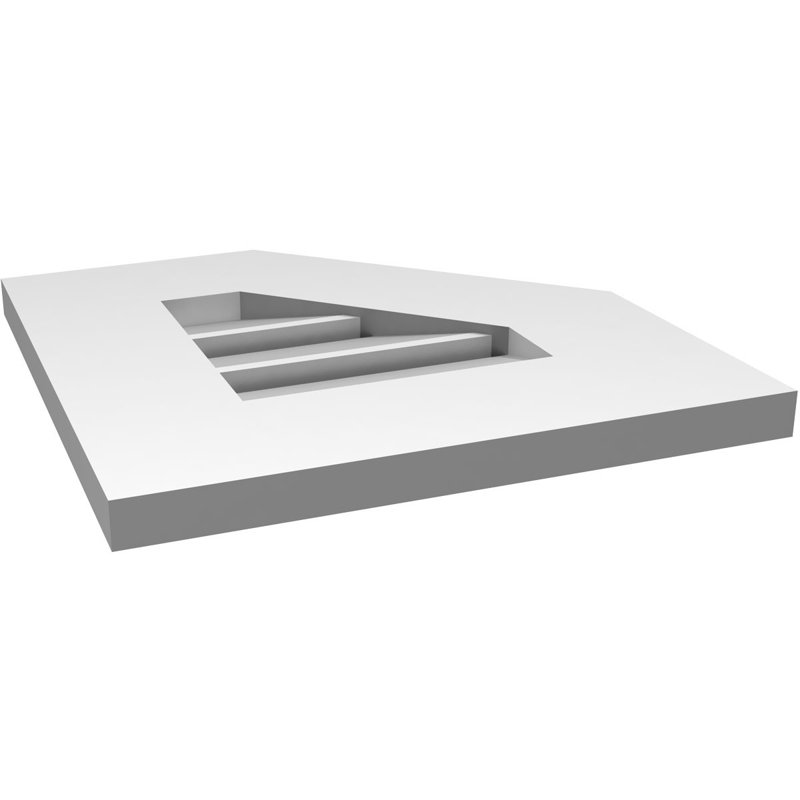 Half Octagon Top Right Surface Mount Signature Urethane Functional Gable Vent, Primed Tan, 1" H x 14" L x 14" W
