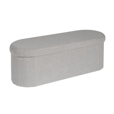 Bazine Upholstered Ottoman Bench Oval with Storage 43"x15"x15"